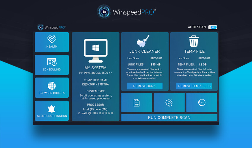 Optimize PC, features, Winspeed PRO, system optimizer