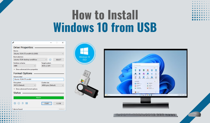 install Windows 10 USB, DIY OS installation