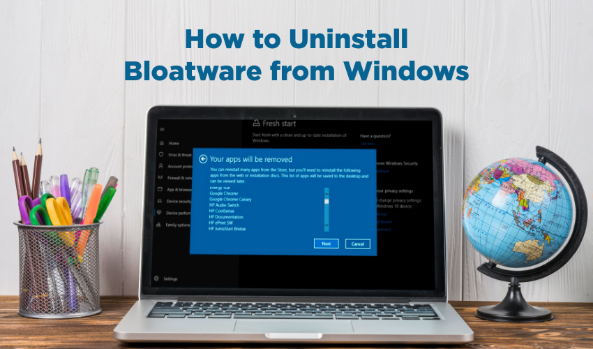 remove bloatware Windows, clean install