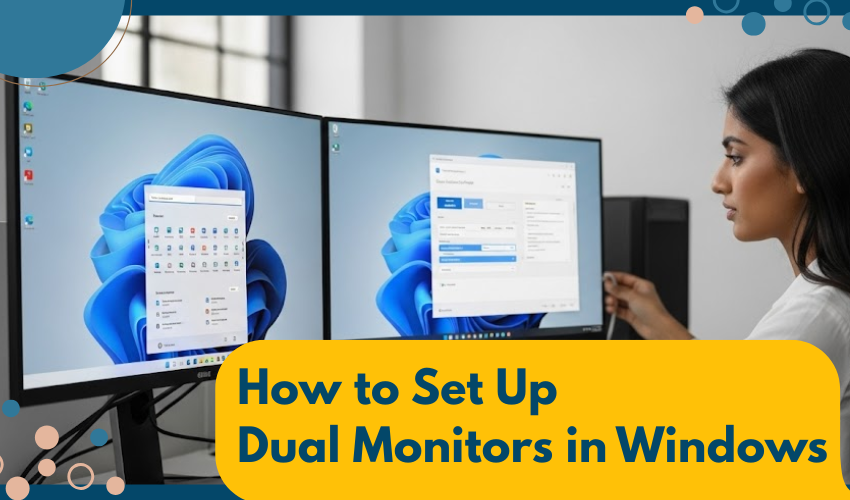 dual monitor setup Windows, extend display
