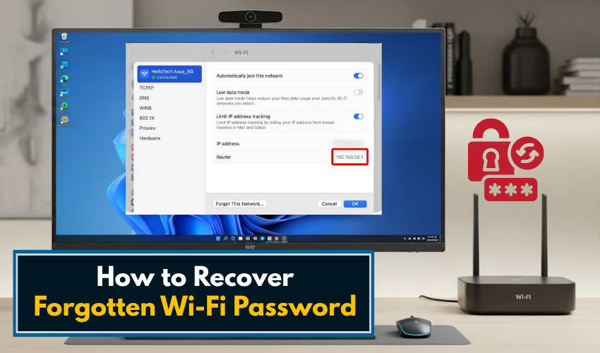 find Wi-Fi password Windows, network key recovery