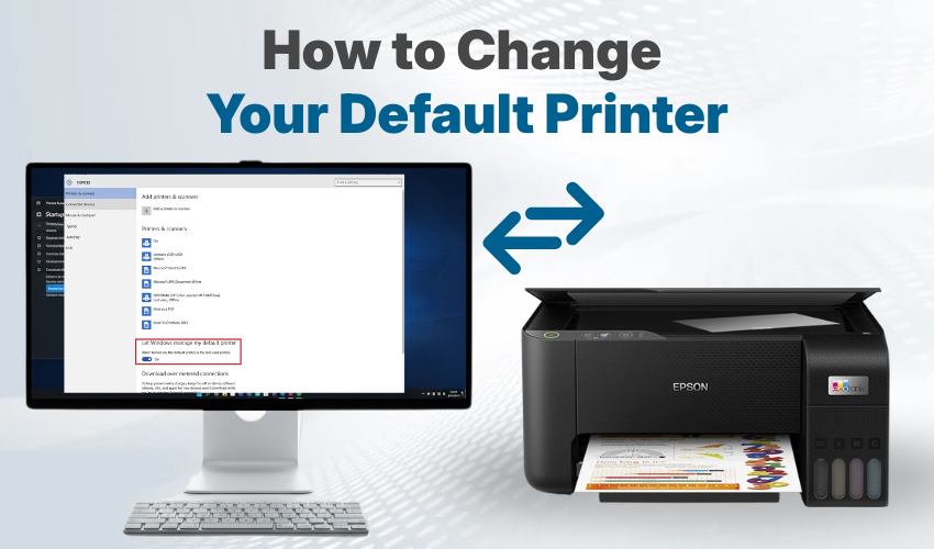 change default printer Windows, printer settings