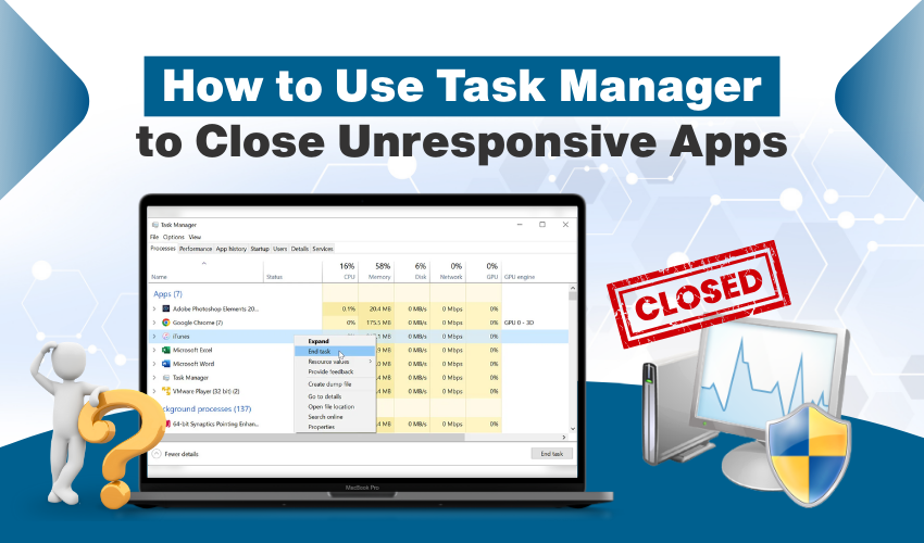 Task Manager guide, force quit apps Windows