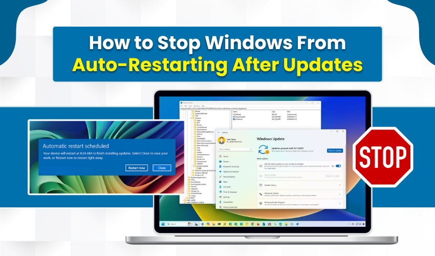 Windows auto restart, disable auto reboot, update settings