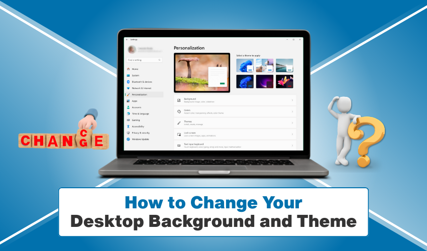 change wallpaper, Windows theme, desktop settings