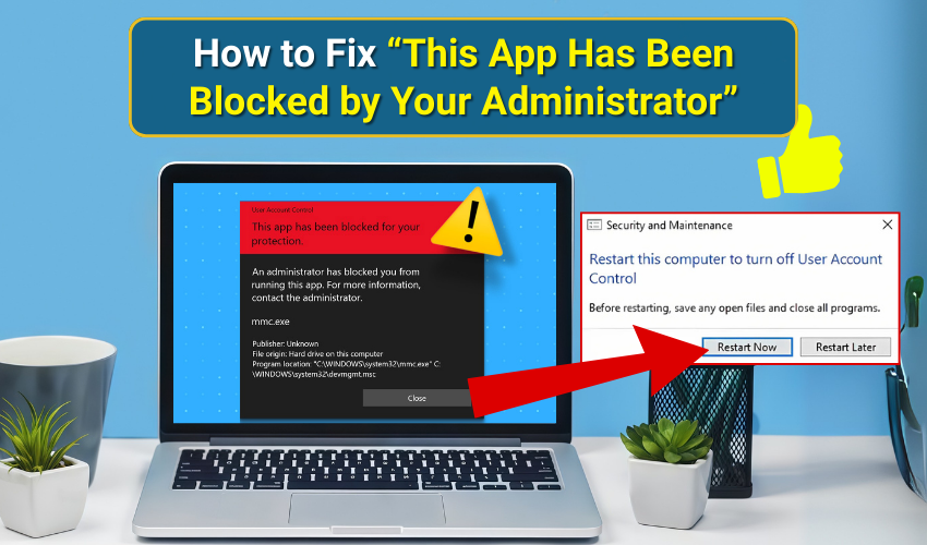 app blocked, administrator settings, unblock app
