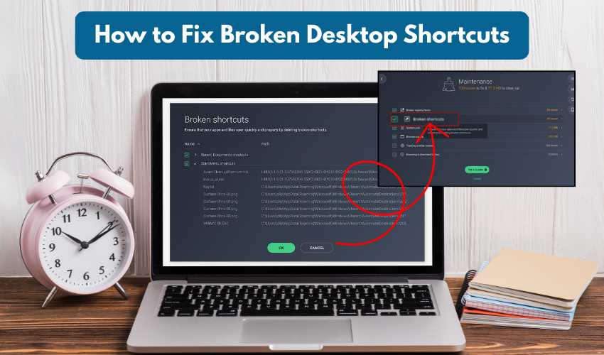 broken shortcuts, desktop icons, fix app shortcuts