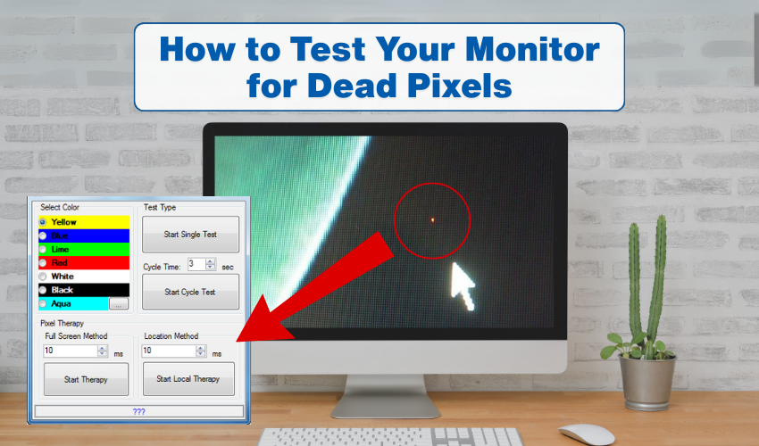 dead pixel test, monitor screen issue, display test