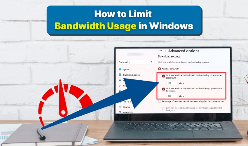 bandwidth control, limit internet usage, Windows data